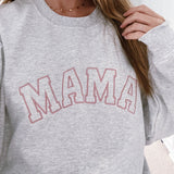 Mama Embroidered Sweatshirt Mauve