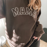 Mama Embroidered Chocolate Sweatshirt