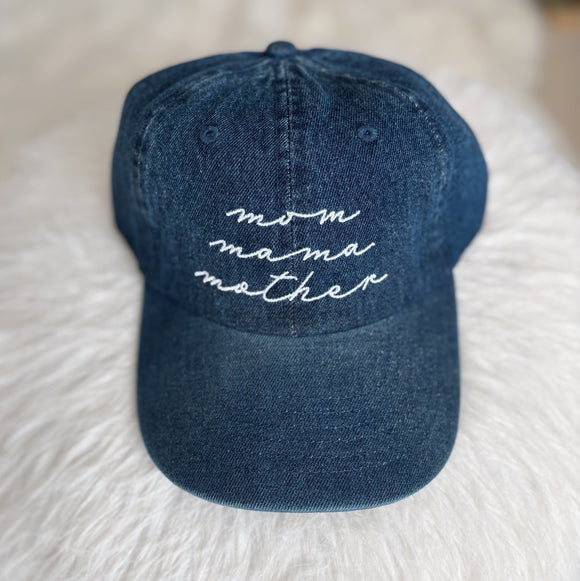 Mom, Mama, Mother Embroidered Hat