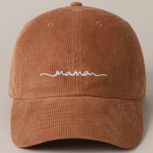 Mama Embroidered ￼Corduroy ￼Hat