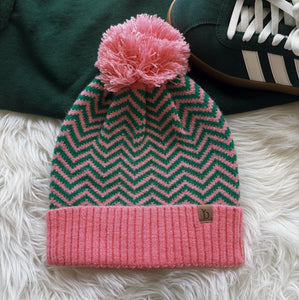 Zig Zag Pom Beanie