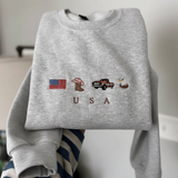 USA Icons Embroidered Sweatshirt