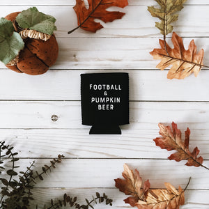 Football + Pumpkin Beer Coozie